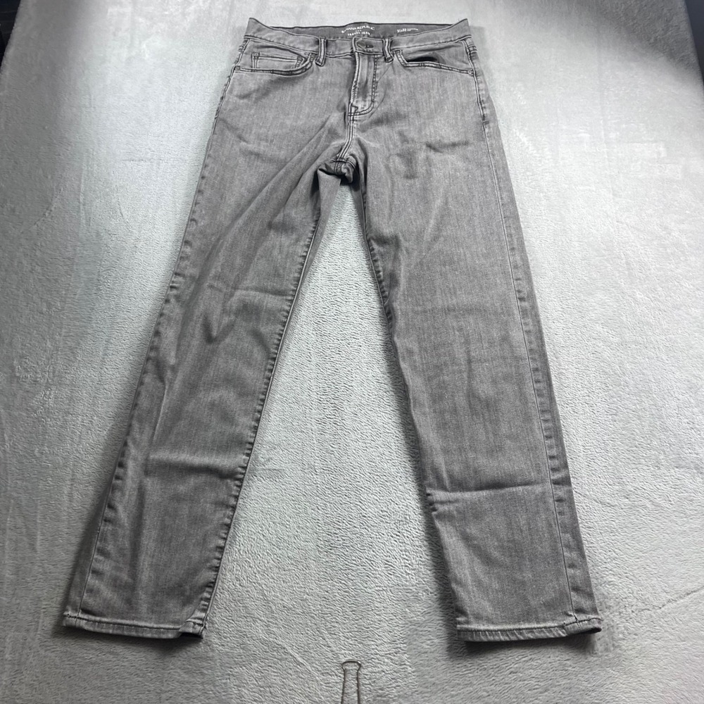 Banana Republic Mens Travel Jean Straight Fit Grey Denim Pants 31x32
